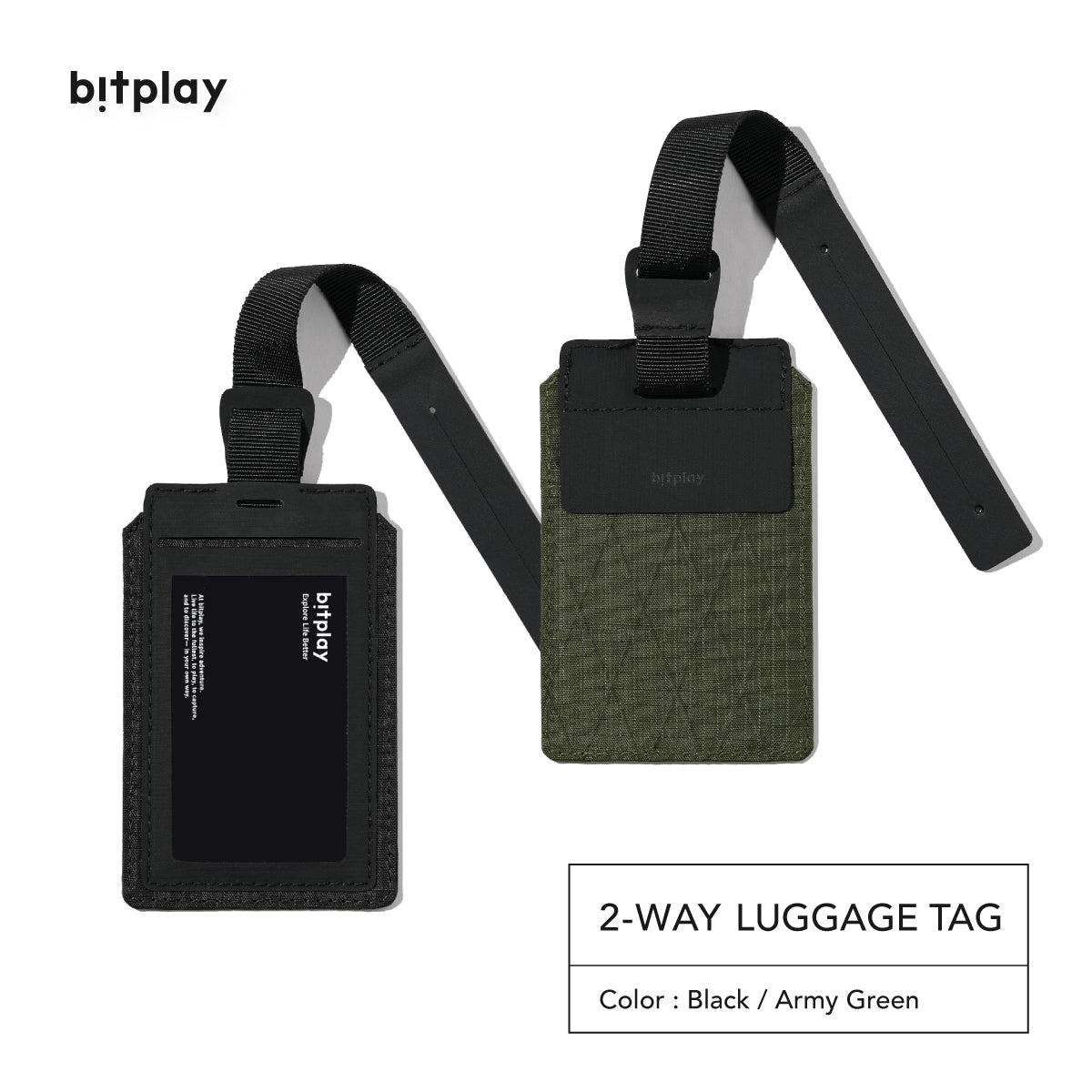 Bitplay 2-Way Luggage Tag - Black