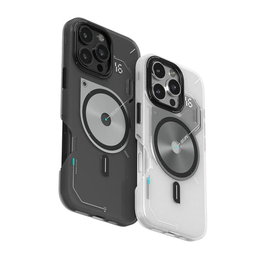 Aulumu A16 Frosted Case for iPhone 16 Pro Series | Subtle Glow-in-the -Dark | Translucent Gray&White | MagSafe