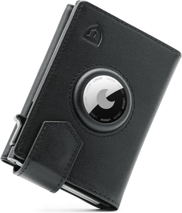 LORZOR Trifold Airtag Wallet with Aluminum Card Holder