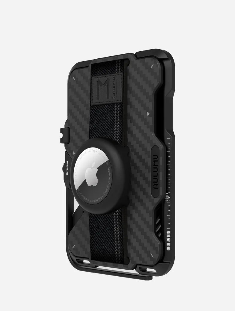 Aulumu G03 Multi-Tool Magnetic Metal Wallet | Carbon Fiber Cover | MagSafe