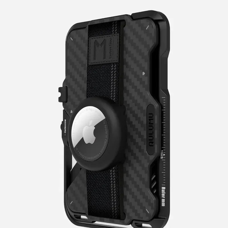 Aulumu G03 Multi-Tool Magnetic Metal Wallet | Carbon Fiber Cover | MagSafe