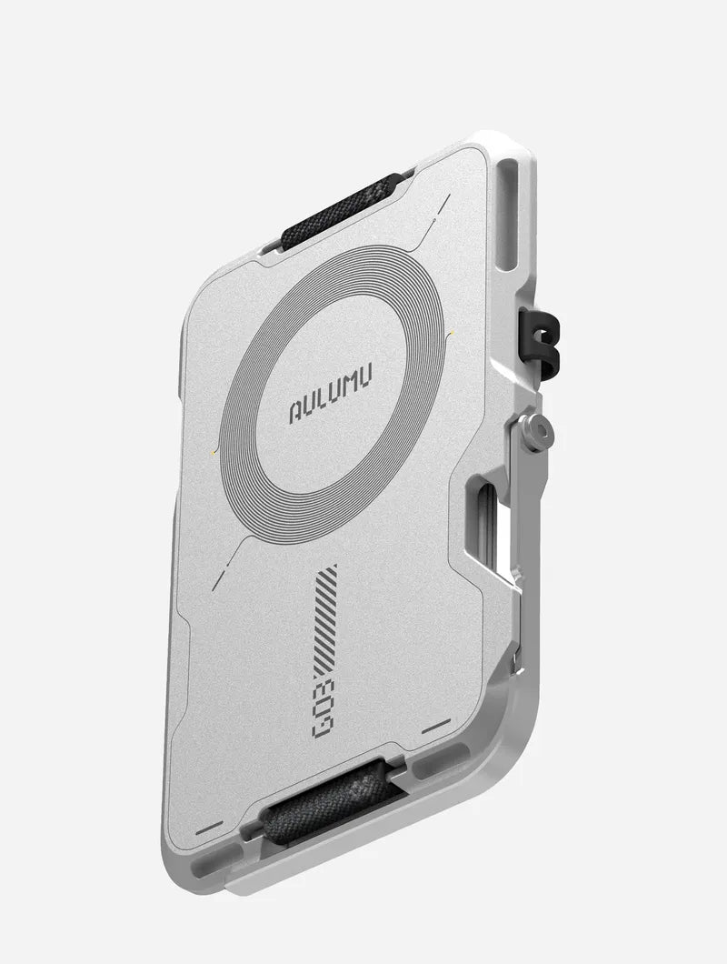 Aulumu G03 Multi-Tool Magnetic Metal Wallet | Genuine Leather Cover | MagSafe