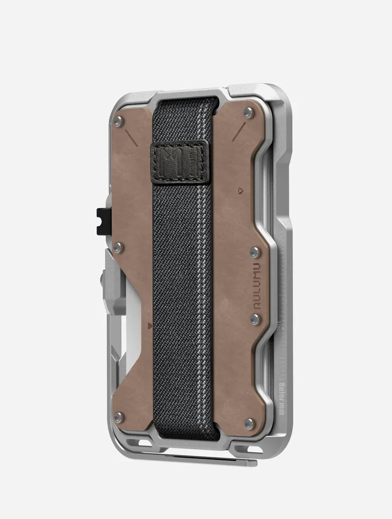 Aulumu G03 Multi-Tool Magnetic Metal Wallet | Genuine Leather Cover | MagSafe