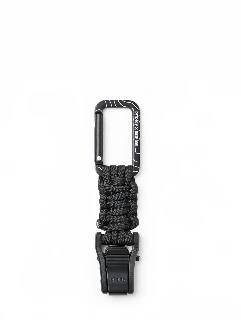 Bitplay Paracord Quick-Release Carabiner - Base550 Dark Black