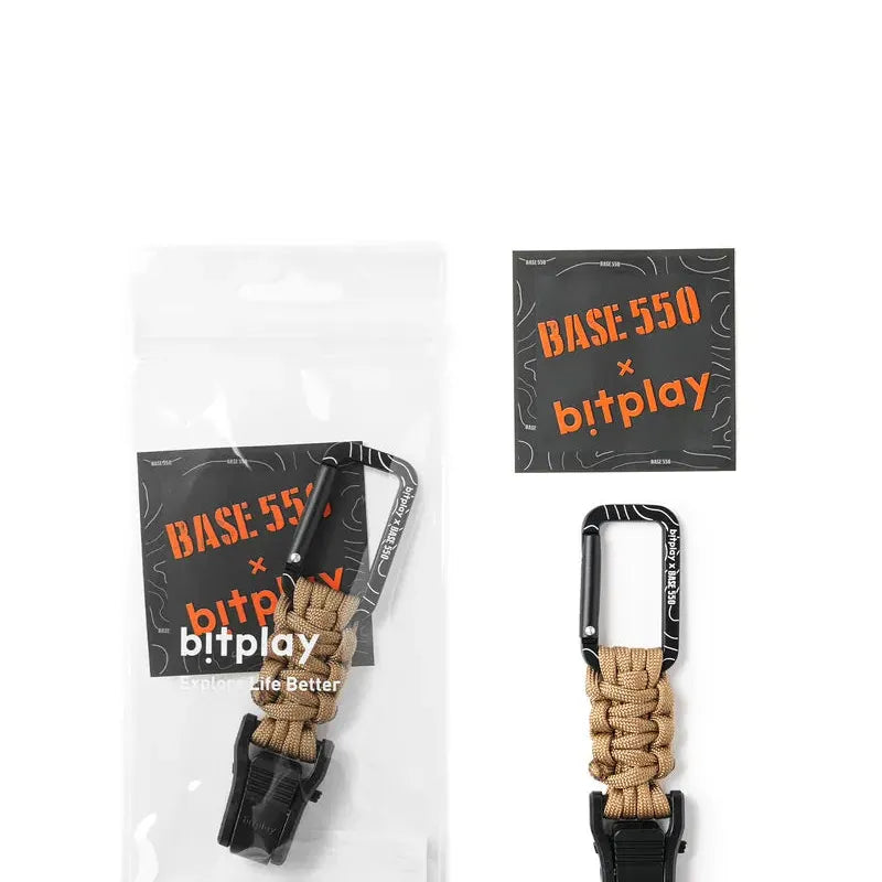 Bitplay Paracord Quick-Release Carabiner - Base550 Dark Black