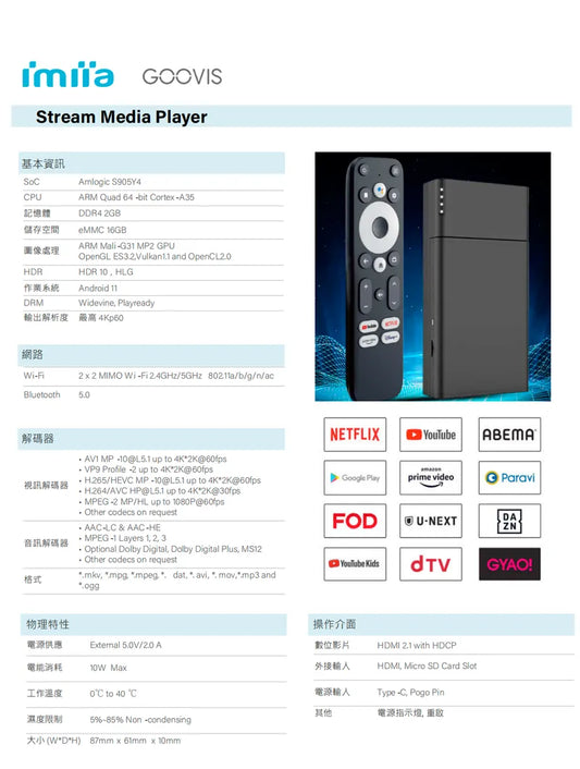 Goovis Portable Stream Video Player