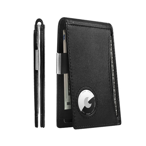 LORZOR AirTag Wallet Leather Wallet with Money Clip 4.0